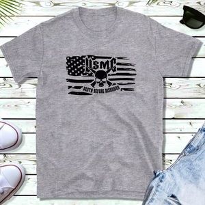 USMC  "Death Before Dishonor"  FLAG T-shirt